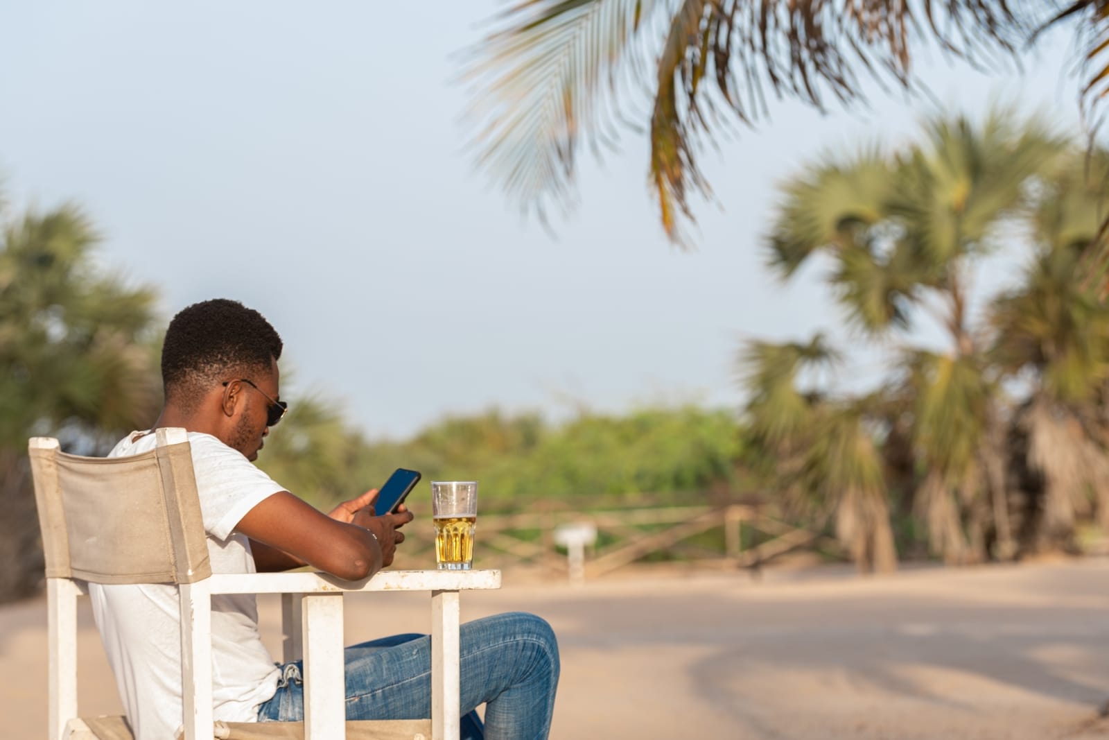 A quiet moment beneath the palms at The Lawford
